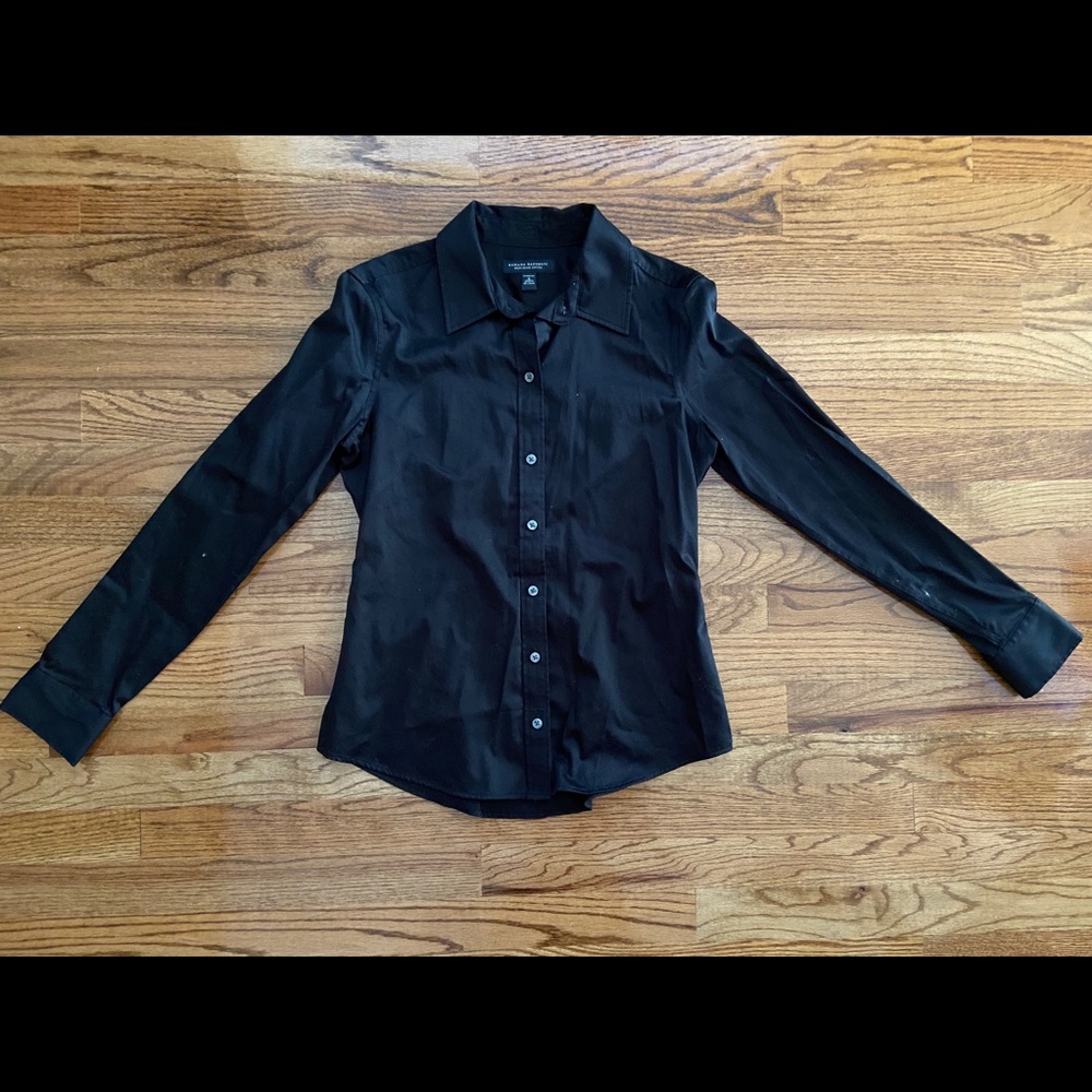 Banana Republic Non-iron Black Button Down Shirt